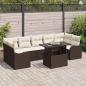 Preview: ARDEBO.de - 8-teiliges Garten Sofa Set mit Kissen, Braun, Poly Rattan, 2-Sitzer Garten Sofa mit Stauraum & Kissen, Braun, Poly Rattan