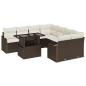 Preview: ARDEBO.de - 9-teiliges Garten Sofa Set mit Kissen Braun Poly Rattan, 2-Sitzer Garten Sofa mit Stauraum & Kissen Braun Poly Rattan