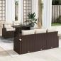 Preview: ARDEBO.de - 6-teiliges Garten-Sofa-Set mit Kissen aus braunem Poly-Rattan, 2-Sitzer Garten-Sofa mit Stauraum & Kissen aus braunem Poly-Rattan