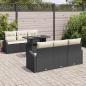 Preview: 7-Teiliges Garten-Sofa-Set mit Kissen Schwarz Poly Rattan, 2-Sitzer Garten-Sofa mit Stauraum und Kissen Schwarz Poly Rattan