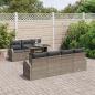 Preview: 8-teiliges Garten Sofa Set mit Kissen Graues Poly Rattan, 2-Sitzer Garten Sofa mit Stauraum & Kissen Graues Poly Rattan