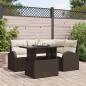 Preview: ARDEBO.de - 5-teiliges Garten-Sofa-Set mit Kissen, braunes Poly-Rattan, 2-Sitzer Garten-Sofa mit Stauraum & Kissen, braunes Poly-Rattan