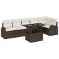 Preview: 7-teiliges Garten-Sofa Set mit Kissen aus Braunem Poly-Rattan, 2-Sitzer Garten-Sofa mit Stauraum & Kissen aus Braunem Poly-Rattan