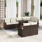 Preview: ARDEBO.de - 9-teiliges Garten-Sofaset mit Kissen Braun Poly Rattan, 2-Sitzer Garten-Sofa mit Stauraum und Kissen Braun Poly Rattan