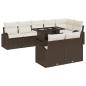 Preview: 9-teiliges Garten-Sofaset mit Kissen Braun Poly Rattan, 2-Sitzer Garten-Sofa mit Stauraum und Kissen Braun Poly Rattan