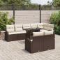 Preview: 9-teiliges Garten-Sofaset mit Kissen Braun Poly Rattan, 2-Sitzer Garten-Sofa mit Stauraum und Kissen Braun Poly Rattan
