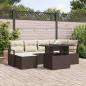 Preview: ARDEBO.de - 7-teilige Garten Sofa Set mit Kissen Braun Poly Rattan, 2-Sitzer Garten Sofa mit Stauraum & Kissen Braun Poly Rattan