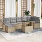 Preview: ARDEBO.de - 8-teiliges Garten Sofa Set mit Kissen Beige Poly Rattan, 2-Sitzer Garten Sofa mit Stauraum und Kissen Beige Poly Rattan