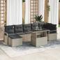 Preview: ARDEBO.de - 8-teiliges Garten Sofa Set mit Kissen Hellgrau Poly Rattan, 2-Sitzer Garten Sofa mit Stauraum & Kissen Grau Poly Rattan