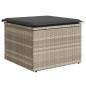 Preview: 9-teiliges Garten Sofa Set mit Kissen Hellgrau Poly Rattan, 2-Sitzer Garten Sofa mit Stauraum & Kissen Grau Poly Rattan