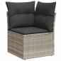 Preview: 9-teiliges Garten Sofa Set mit Kissen Hellgrau Poly Rattan, 2-Sitzer Garten Sofa mit Stauraum & Kissen Grau Poly Rattan
