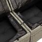 Preview: 9-teiliges Garten Sofa Set mit Kissen Hellgrau Poly Rattan, 2-Sitzer Garten Sofa mit Stauraum & Kissen Grau Poly Rattan