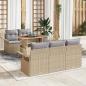 Preview: ARDEBO.de - 6-teiliges Garten Sofa Set mit Kissen Beige Poly Rattan, 2-Sitzer Garten Sofa mit Stauraum & Kissen Beige Poly Rattan