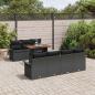 Preview: 8-teiliges Garten Sofa Set mit Kissen Schwarz Poly Rattan, 2-Sitzer Garten Sofa mit Stauraum & Kissen Schwarz Poly Rattan