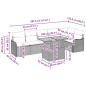 Preview: 7-teiliges Garten Sofa Set mit Kissen Grau Poly Rattan, 2-Sitzer Garten Sofa mit Stauraum & Kissen Grau Poly Rattan