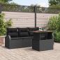 Preview: ARDEBO.de - Garten-Sofa-Set 5 Stk. Schwarz Poly Rattan