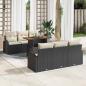 Preview: ARDEBO.de - Garten-Sofa-Set 7 stk. Schwarz Poly Rattan