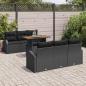 Preview: 7-teiliges Garten-Sofa-Set mit Kissen Schwarz Poly-Rattan, 2-Sitzer Garten-Sofa mit Stauraum & Kissen Schwarz Poly-Rattan