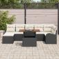 Preview: 8-teiliges Garten-Sofa-Set mit Kissen Schwarz Poly-Rattan, 2-Sitzer Garten-Sofa mit Stauraum & Kissen Schwarz Poly-Rattan
