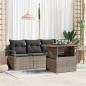 Preview: ARDEBO.de - 5-teiliges Garten-Sofa-Set mit Kissen Graues Poly-Rattan, 2-Sitzer Garten-Sofa mit Stauraum&Kissen Graues Poly-Rattan