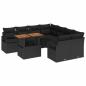 Preview: ARDEBO.de - 9-teiliges Garten-Sofa-Set mit Kissen Schwarz Poly-Rattan, 2-Sitzer Garten-Sofa mit Stauraum & Kissen Schwarz Poly-Rattan