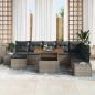 Preview: 9-teiliges Garten Sofa Set mit Kissen Grau Poly Rattan
