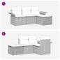 Preview: 4-teiliges Garten Sofa Set mit Kissen Grau Poly Rattan
