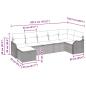 Preview: 7-teiliges Garten Sofa Set mit Kissen Grau Poly Rattan, 2-Sitzer Garten Sofa mit Kissen Grau Poly Rattan