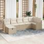 Preview: ARDEBO.de - 7-teiliges Garten Sofa Set mit Kissen Beige Poly Rattan, 2-Sitzer Garten Sofa mit Kissen Beige Poly Rattan