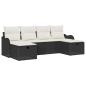 Preview: Sofa Set 6 Stk. 6-Sitzanzahl Schwarz und Creme Poly-Rattan