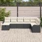 Preview: 8-teilige Garten Sofa Set mit Kissen Schwarz Poly Rattan, 2-Sitzer Garten Sofa mit Kissen Schwarz Poly Rattan