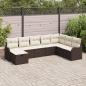 Preview: ARDEBO.de - 8-teiliges Garten-Sofa-Set mit Kissen, braunes Poly-Rattan, 2-Sitzer Garten-Sofa mit Kissen, braunes Poly-Rattan