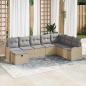 Preview: ARDEBO.de - 8-teiliges Garten Sofa Set mit Kissen Beige Poly Rattan, 2-Sitzer Garten Sofa mit Kissen Beige Poly Rattan