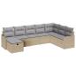 Preview: 8-teiliges Garten Sofa Set mit Kissen Beige Poly Rattan, 2-Sitzer Garten Sofa mit Kissen Beige Poly Rattan