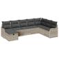 Preview: 8 teiliges Garten Sofa Set mit Kissen Hellgrau Poly Rattan, 2-Sitzer Garten Sofa mit Kissen Hellgrau Poly Rattan