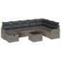Preview: 9-teilige Gartensofa Set mit Kissen Grau Poly Rattan, 2-Sitzer Gartensofa mit Kissen Grau Poly Rattan