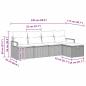 Preview: 5-teiliges Garten Sofa Set mit Kissen Schwarz Poly Rattan, 2-Sitzer Garten Sofa mit Kissen Schwarz Poly Rattan