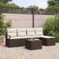 Preview: ARDEBO.de - 6-teiliges Garten Sofa Set mit Kissen Braun Poly Rattan, 2-Sitzer Garten Sofa mit Kissen Braun Poly Rattan