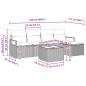 Preview: 6-teiliges Garten Sofa Set mit Kissen grau Poly Rattan, 2-Sitzer Garten Sofa mit Kissen grau Poly Rattan