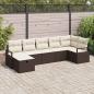 Preview: ARDEBO.de - 7-teiliges Garten Sofa Set mit Kissen, braunes Poly Rattan, 2-Sitzer Garten Sofa mit Kissen, braunes Poly Rattan