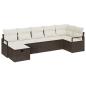Preview: 7-teiliges Garten Sofa Set mit Kissen, braunes Poly Rattan, 2-Sitzer Garten Sofa mit Kissen, braunes Poly Rattan