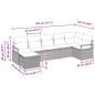 Preview: 7-teiliges Garten Sofa Set mit Kissen Grau Poly Rattan, 2-Sitzer Garten Sofa mit Kissen Grau Poly Rattan