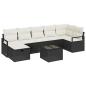 Preview: 8-teiliges Garten-Sofa-Set mit Kissen Schwarz Poly Rattan, 2-Sitzer Garten-Sofa mit Kissen Schwarz Poly Rattan