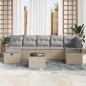 Preview: 8-teiliges Garten Sofa Set mit Kissen Beige Poly Rattan, 2-Sitzer Garten Sofa mit Kissen Beige Poly Rattan