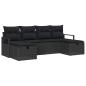 Preview: Sofa Set mit Kissen mit Speicher 6 pcs Schwarz Poly-Rattan
