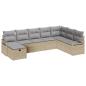 Preview: 8-teiliges Garten-Sofa-Set mit Kissen in Beige aus Poly-Rattan, 2-Sitzer Garten-Sofa mit Kissen in Beige aus Poly-Rattan