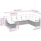 Preview: 8-teiliges Garten Sofa Set mit Kissen aus schwarzem Poly-Rattan, 2-Sitzer Garten Sofa mit Kissen aus schwarzem Poly-Rattan