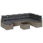 Preview: 9-teiliges Garten Sofa Set mit Kissen Grau Poly Rattan, 2-Sitzer Garten Sofa mit Kissen Grau Poly Rattan