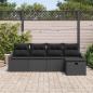 Preview: Sofa Set 5 Stk. Schwarz Poly-Rattan