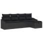 Preview: Sofa Set 5 Stk. Schwarz Poly-Rattan